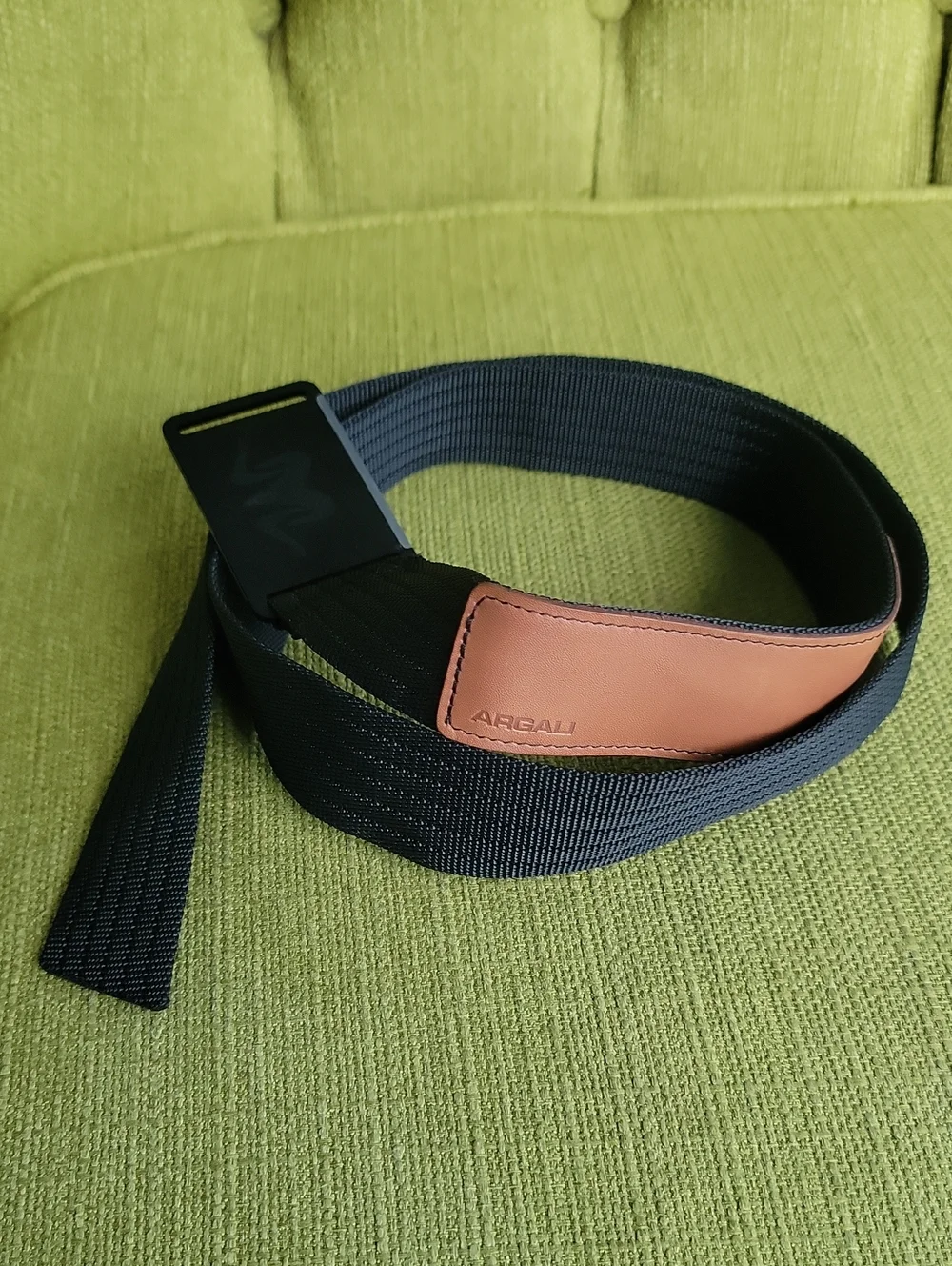 ARGALI Black Ram Emblem Webbing Belt - Men